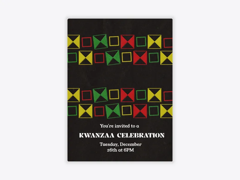 Celebrating History - kwanzaa - Invitation