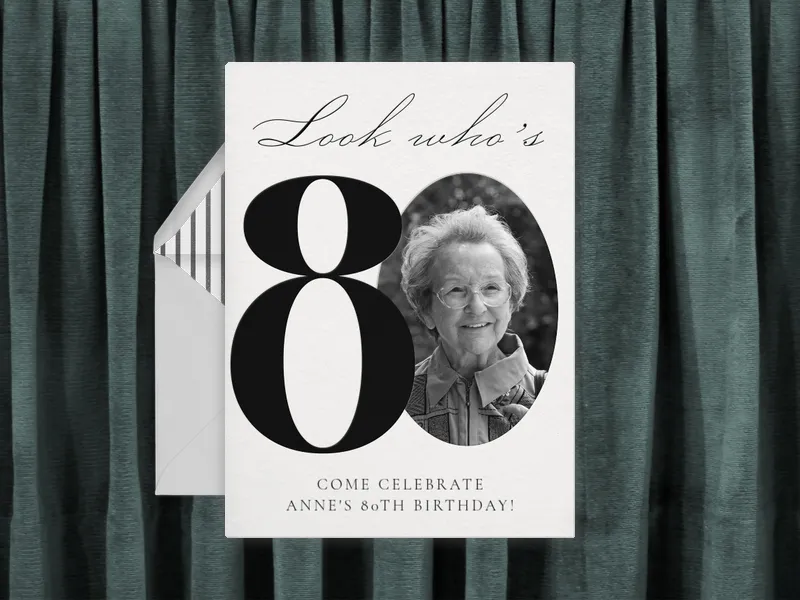 Classic Black & White 80th Birthday (Photo) - 80th_birthday - Invitation