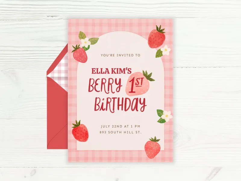 Berry Sweet First Birthday - babys_first - Invitation