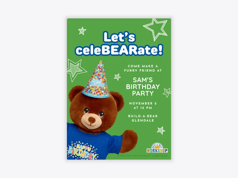 Build-A-Bear: Let’s CeleBEARate - featured - Invitation
