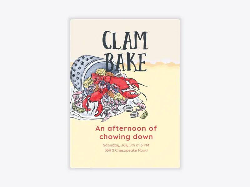 Beach Clambake - featured - Invitation