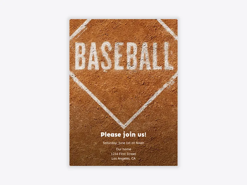 Baseball Dirt - baseball - Invitation
