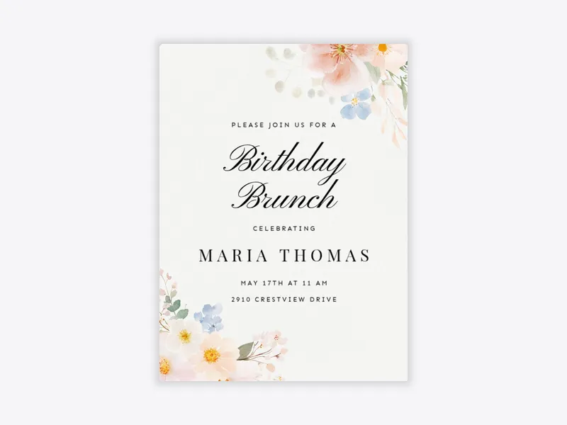 Blossom Corner - adults - Invitation