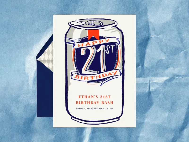Beer Can 21st - 21st_birthday - Invitation