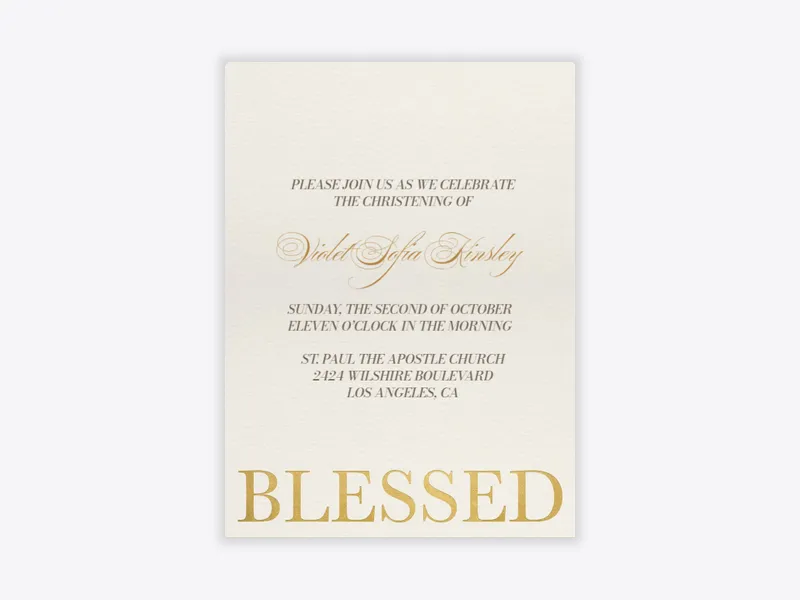 Blessed - christening - Invitation