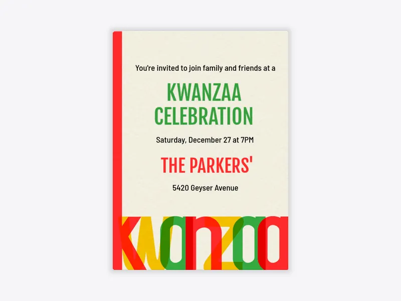 A Bright Kwanzaa - featured - Invitation