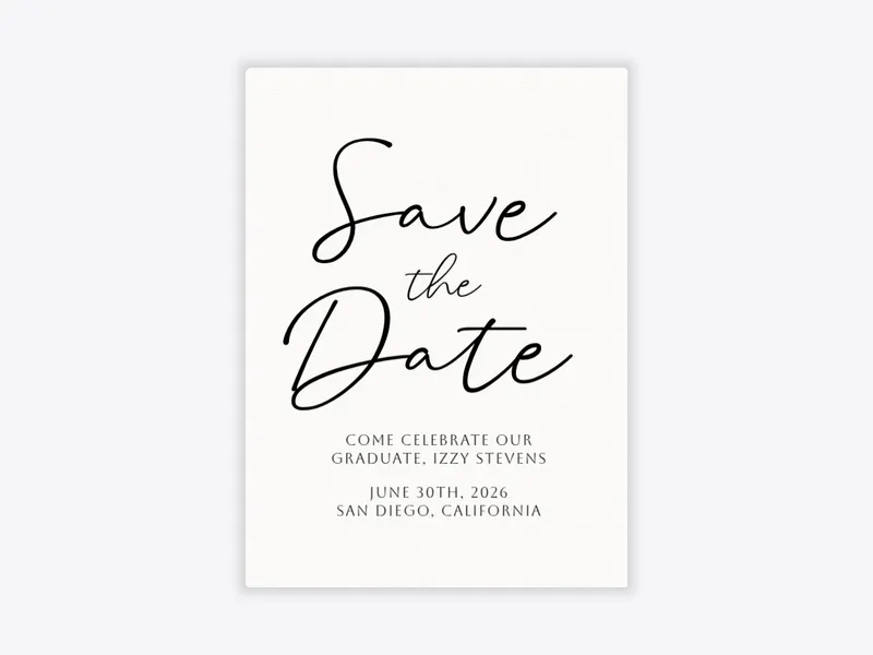 Black Script Save the Date - graduation_save_the_date - Invitation