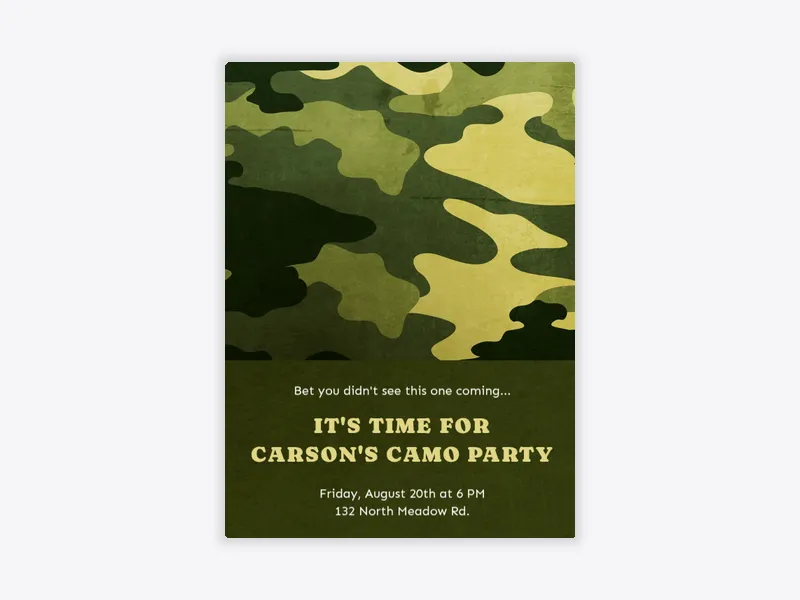 Camo Party - kids_activities - Invitation