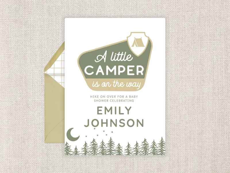 Camping Time Baby Shower - featured - Invitation