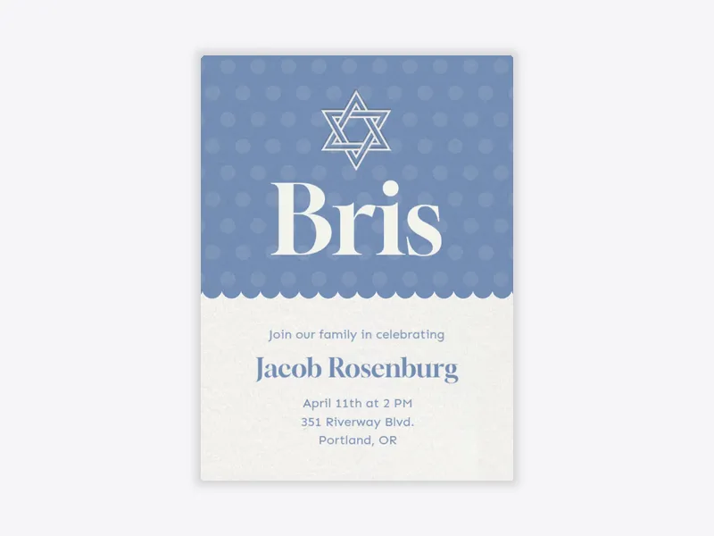 Polka Dot Bris - baby_naming_bris - Invitation