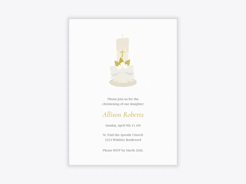 Christening Candle - christening - Invitation