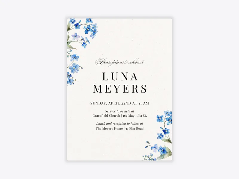 Chicory Whispers - confirmation - Invitation