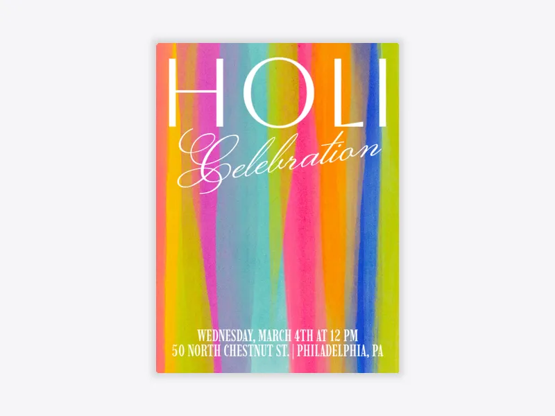 Colorful Holi Celebration - holi - Invitation