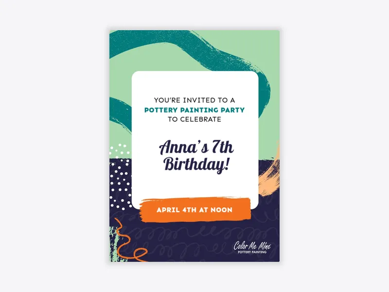 Color Me Mine: Creative Brush Strokes - color_me_mine - Invitation