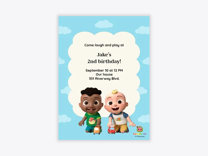 CoComelon: JJ & Cody 2nd Birthday - cocomelon - Invitation