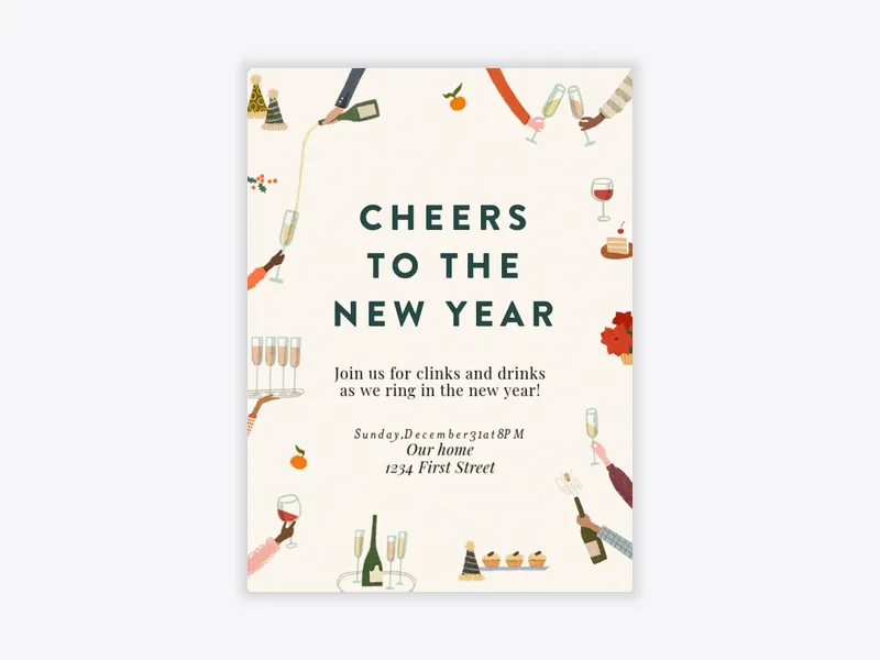 Colorful New Year's Eve - featured - Invitation