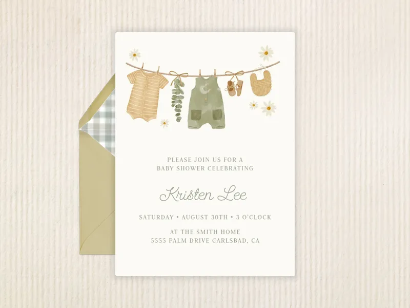 Daisies & Darling Duds - baby_shower - Invitation