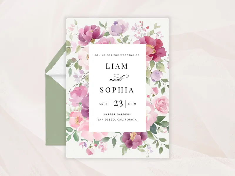 Dainty Spring - floral - Invitation