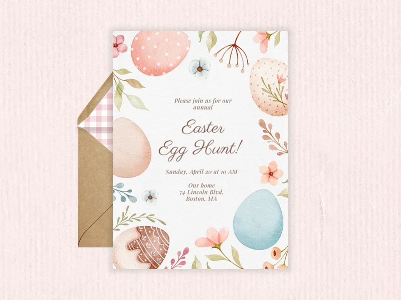 Dainty Pastel Eggs - easter - Invitation