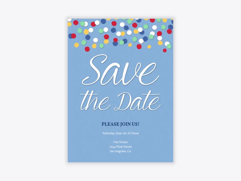 Confetti Blue Save the Date - birthday_save_the_date - Invitation
