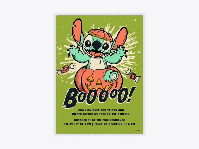 Disney’s Lilo & Stitch: PeekaBOO - halloween - Invitation