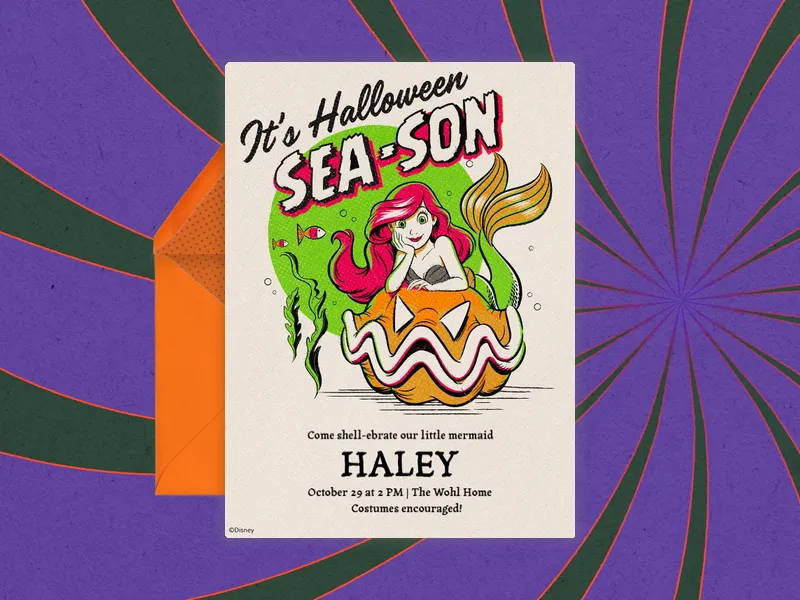 Disney’s The Little Mermaid: Pumpkin Splash - halloween - Invitation