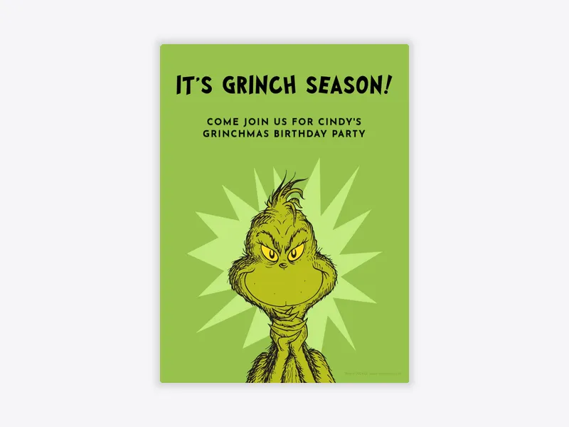 Dr. Seuss: Big Grinch - dr_seuss - Invitation