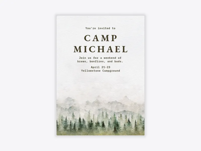 Evergreen Mist - bachelor - Invitation