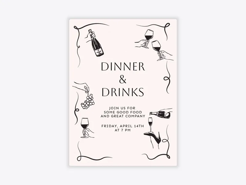 Feeling Bubbly - dinner_party - Invitation
