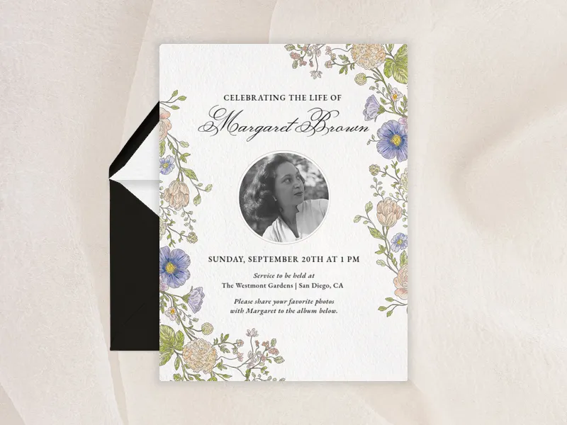 Forever Blossoms - funeral_memorial_service - Invitation