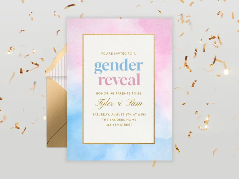 Gender Reveal Abstract - featured - Invitation