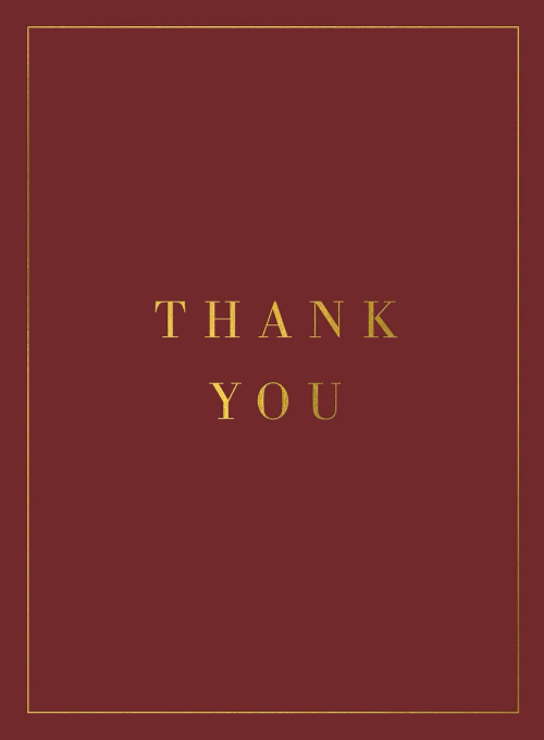 Gold Serif Thank You (Red) - thankyou_cards - Card