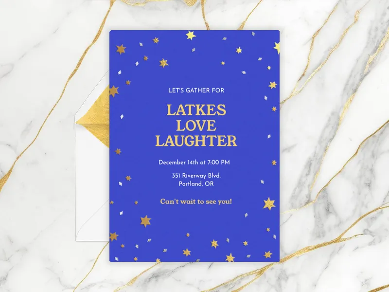 Hanukkah Glitter - hanukkah - Invitation