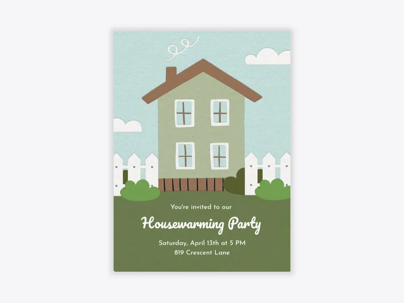 Happy New Home - housewarming - Invitation