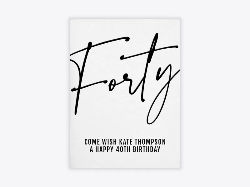 Handwritten 40th Birthday - 40th_birthday - Invitation