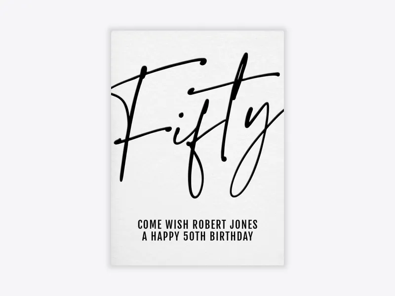 Handwritten 50th Birthday - 50th_birthday - Invitation