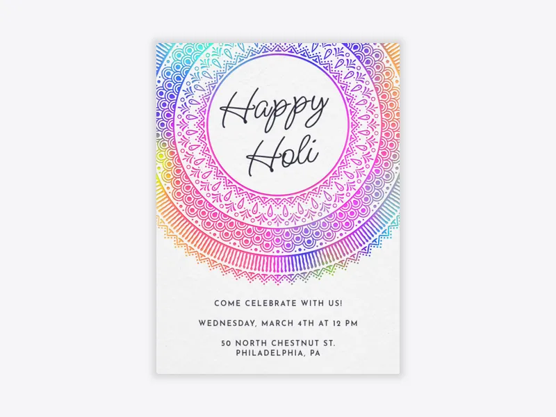 Happy Holi - holi - Invitation