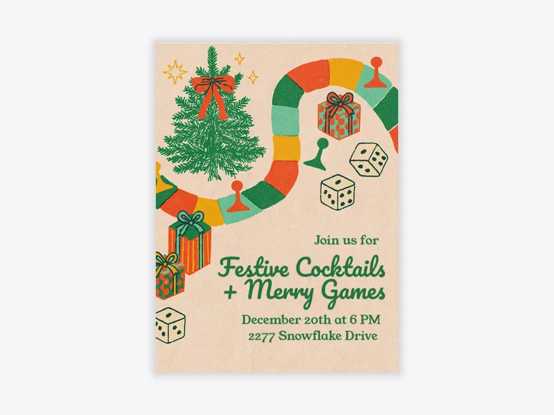 Holiday Game Night - kids_activities - Invitation