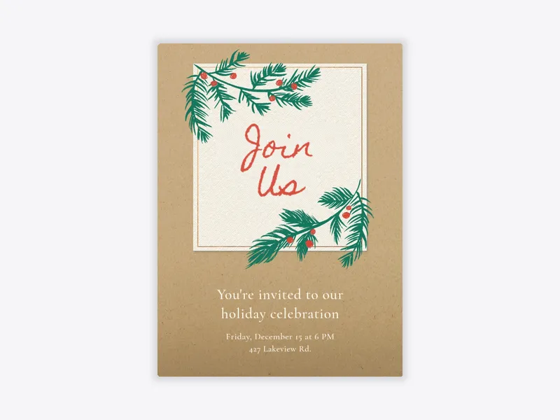 Holly Frame - office_holiday - Invitation