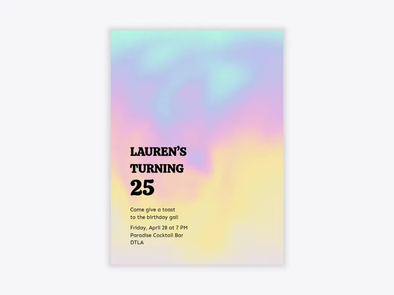 Holographic Birthday - quinceanera - Invitation