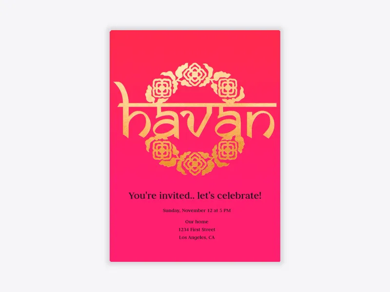 Havan - diwali - Invitation