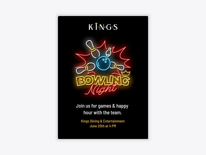 Kings Dining & Entertainment: Happiest Hour - kings_entertainment - Invitation