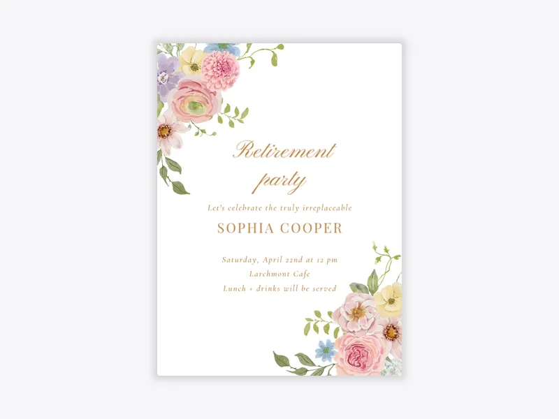 Joyful Blooms - retirement_farewell - Invitation