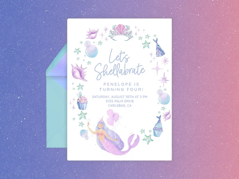 It's a Shellabration 4th Birthday - featured - Invitation