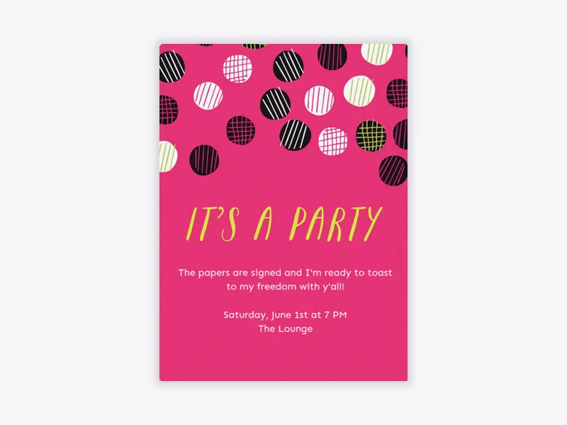 It's a Party Dot Pink - featured - Invitation