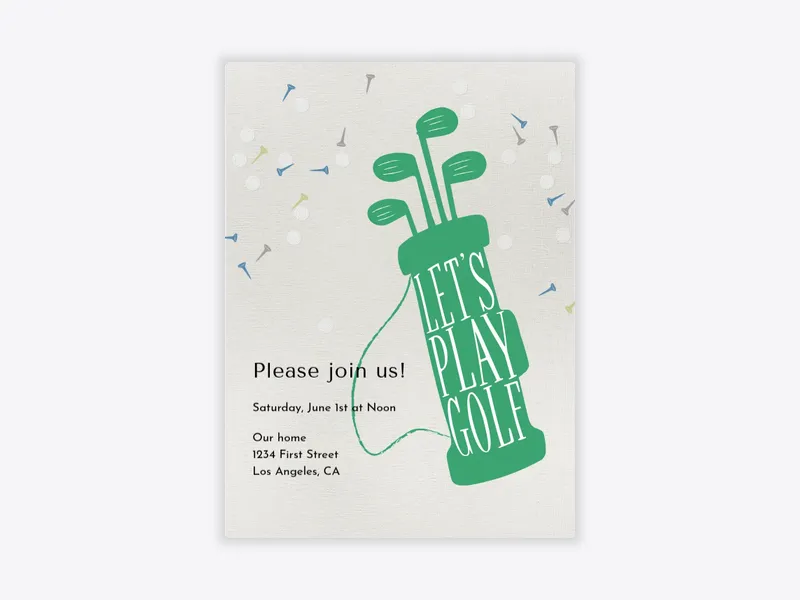 Let's Play Golf - golf - Invitation