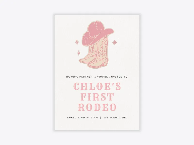 Pink Howdy Partner - featured - Invitation