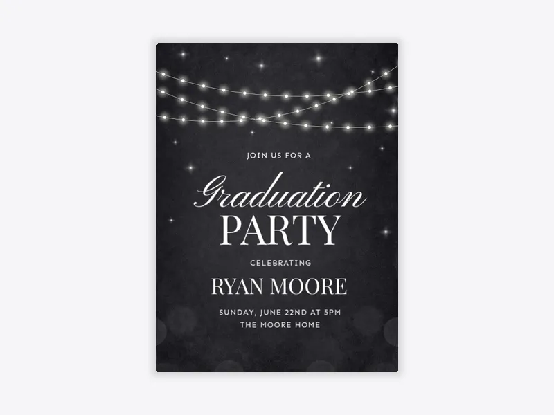 Lit Up Grad - graduation - Invitation