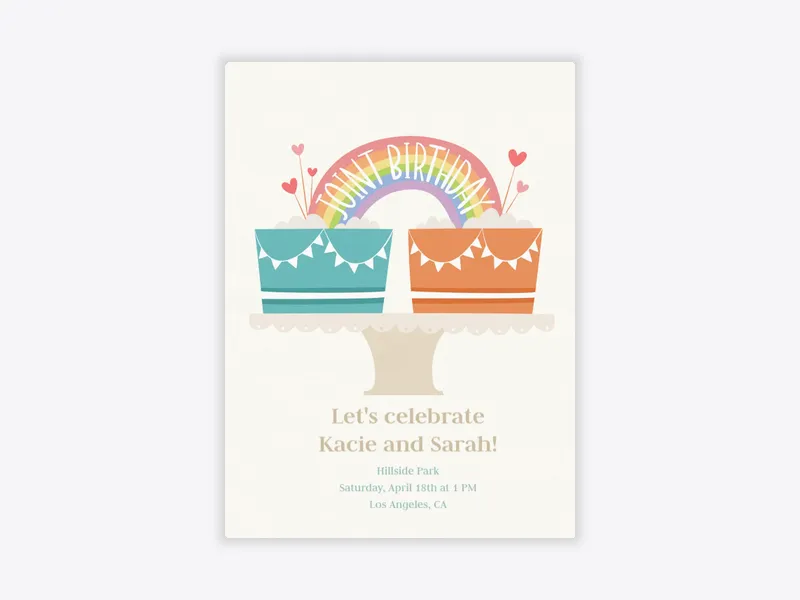 Joint Birthday Cake - joint_birthday - Invitation