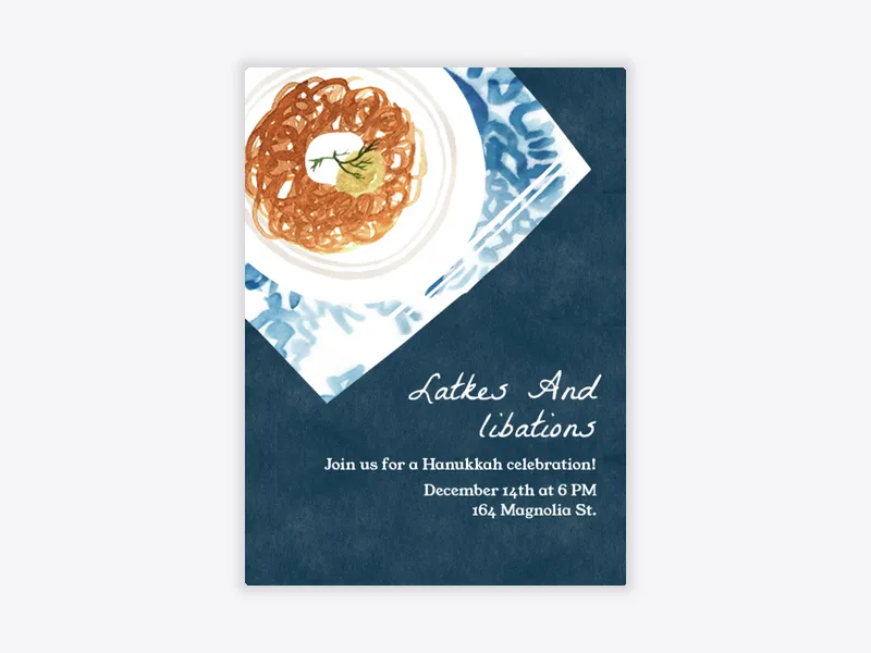Latkes and Libations - hanukkah - Invitation